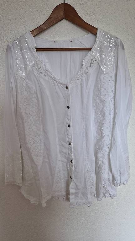 Boohoo Camicette: Boho Bluse mit Spitzen (ca. Gr. 42/44) – Nuovo (secondo la descrizione) da Leuggern venduto da silbergirl