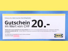 Fr. 20.- IKEA Gutschein bis 31.10.2026 *gültig auf Aktionen*