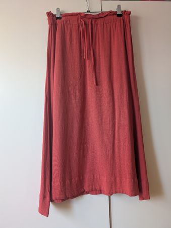 Midi skirt dark saumon Size M Elastic Waist Drawstring