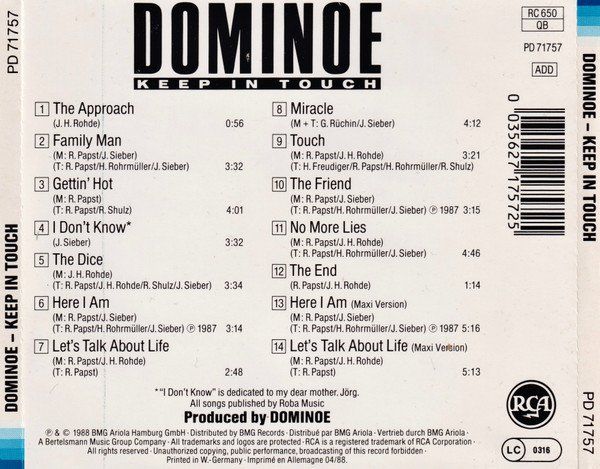CDs: Dominoe – Keep In Touch - Vergriffen! – D'occasion à Brittnau par Zibu 5