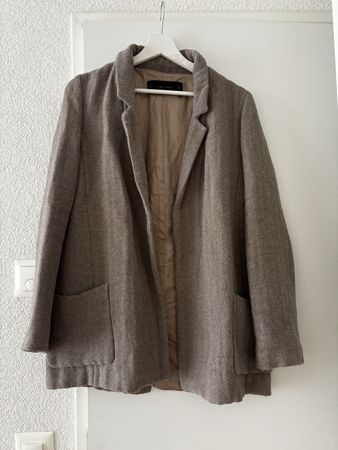 Leinen Blazer, Damen, Grösse M, Braun meliert