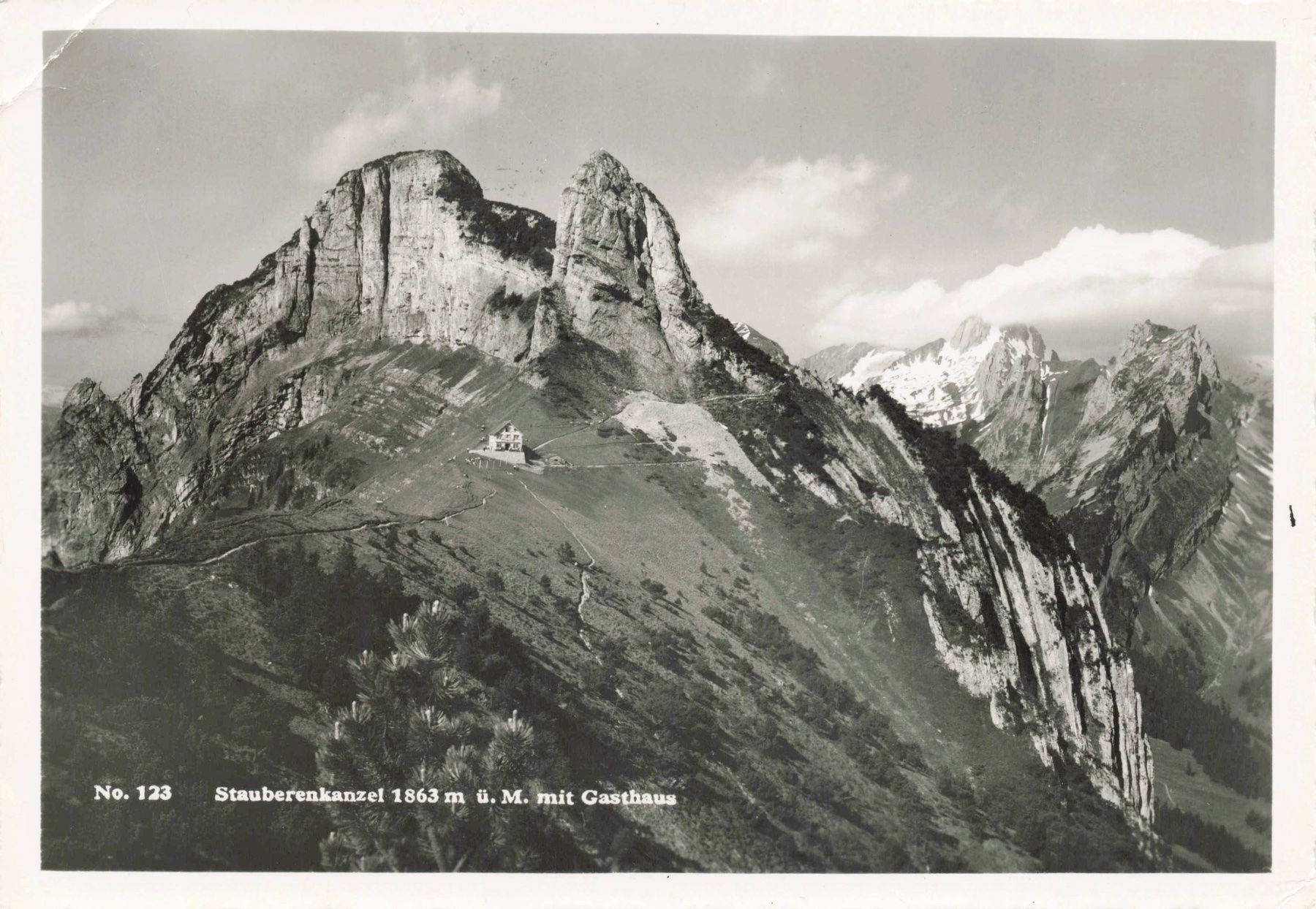Cartoline postali: Stauberenkanzel mit Gasthaus  G – Usato da Biasca venduto da Blenio71