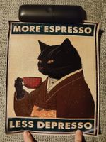 Affiche décorative chat et espresso