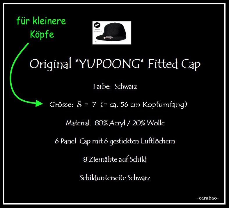 Copricapi, berretti & cappellini: Original YUPOONG Fitted Cap / Schwarz - Gr. S – Nuovo (secondo la descrizione) da Winterthur venduto da -carabao- 7