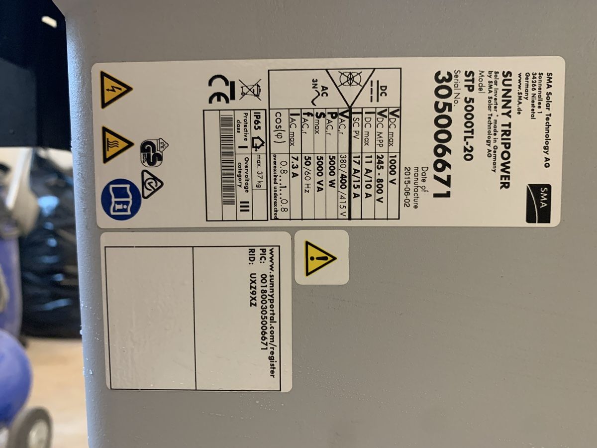 Inverter: SMA Sunny Tripower 5kW – Usato da Waldenburg venduto da enrico65 1