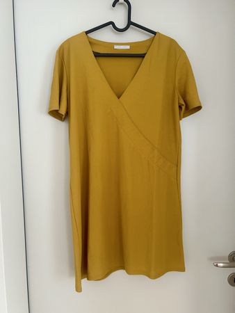 Mustard Yellow Wrap Dress - Size M - Perfect for warm season
