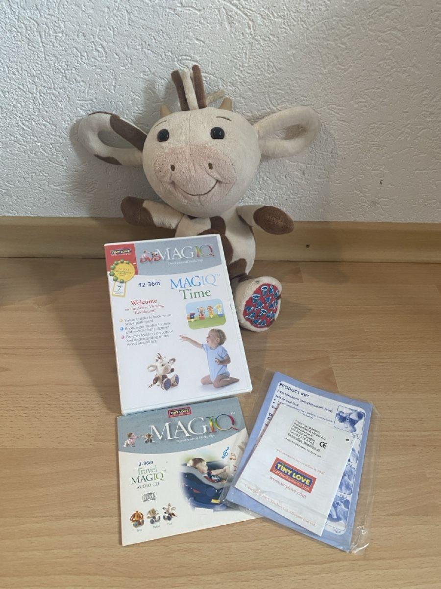 Giocattoli: Kuh-Kuscheltier mit DVD von Tiny Love – Usato da Brütten venduto da Acutis2006