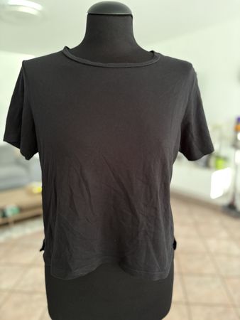 T-shirt donna OVS nero tinta unita taglia M usato