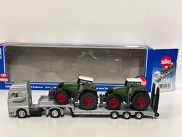 SIKU 1840 Tieflader mit Fendt-Traktoren 1:87 H0 aus Metall