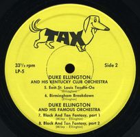 25cm Jazz LP:  Duke Ellington Washingtonians/Kentucky Club