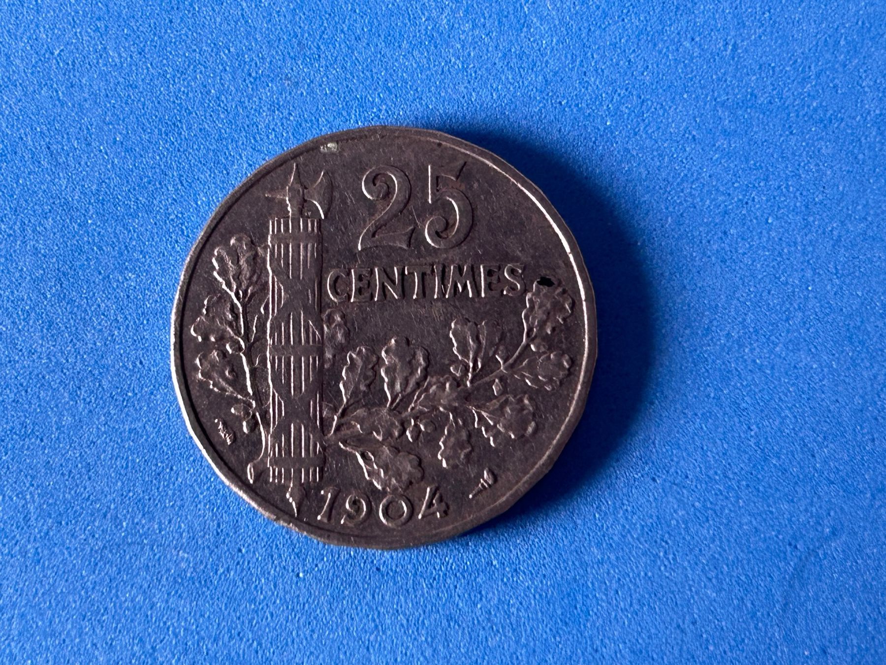 Tutti le monete: France - 25 Centimes 1904 – Usato da Corcelles NE venduto da AJKader 2