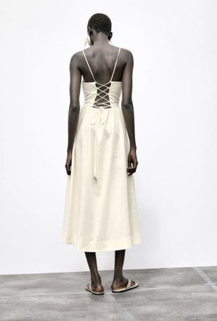 Sommerkleid Leinen,  Korsettrücken, S/Robe d'été lin (099)
