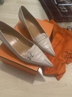 Pumps Hermes Leder Creme Groesse 39 guter Zustand