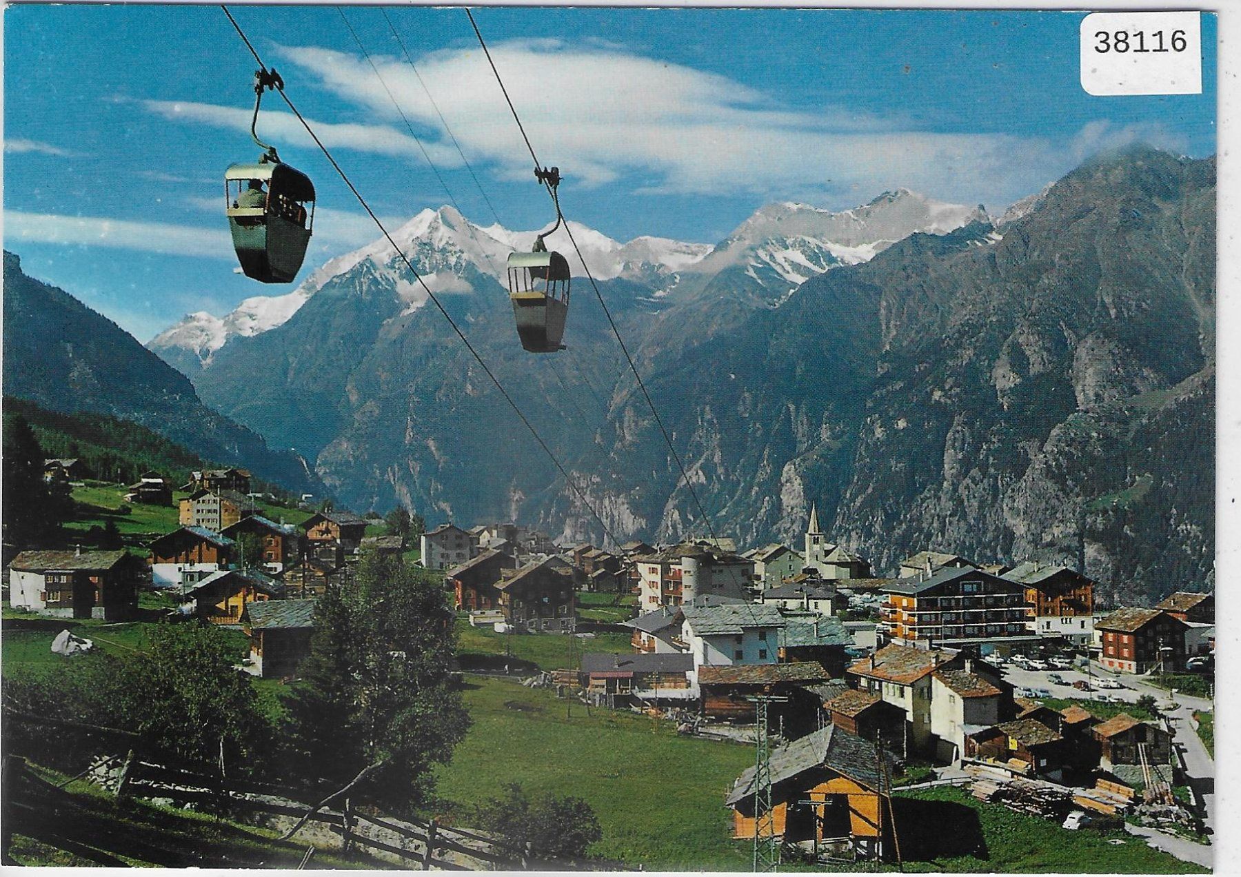 Cartoline postali: Grächen - Sesselbahn Grächen-Hannigalp – Usato da Ettingen venduto da Kartenplanet