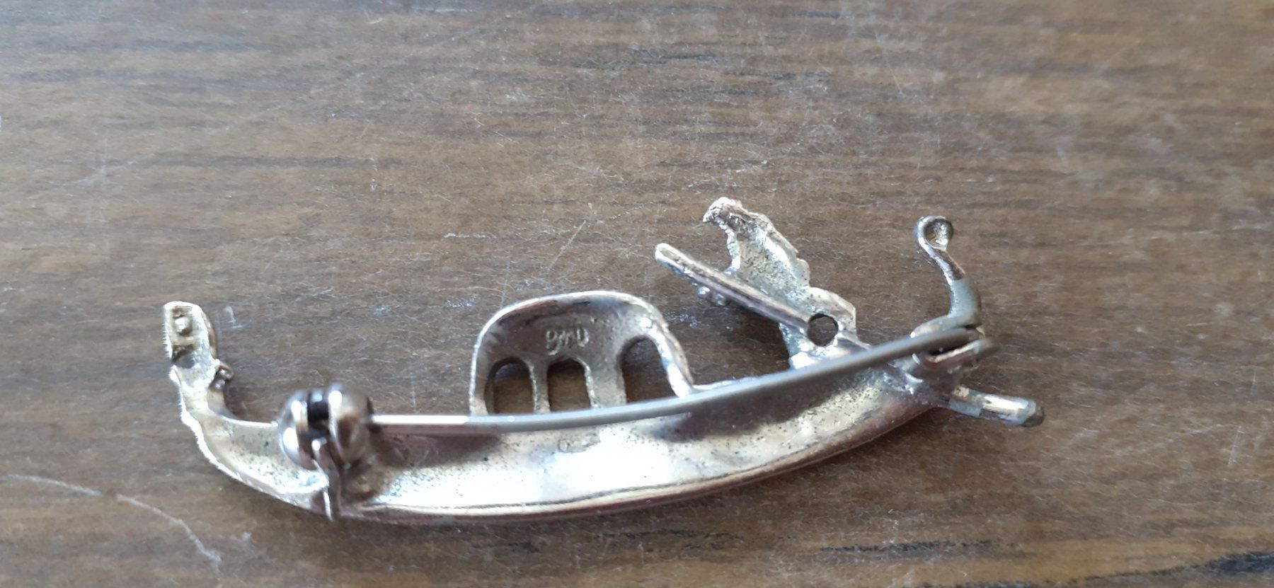 Spille & Fermagli: Brosche Silber Markasiten Jugendstil Gondel Venedig – Usato da Mörschwil venduto da antiksalon 9
