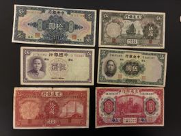 6 verschiedene Banknoten