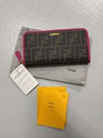 Fendi grosses Portemonnaie Zucca braun pink Zipper