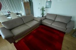 Polstergruppe 3er und 2er Sofa in rehbraunem Leder