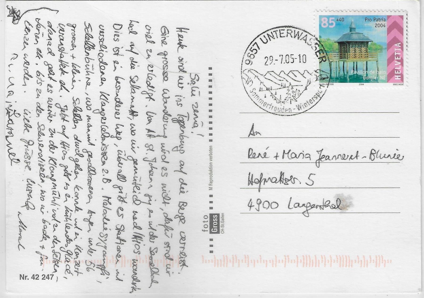 Cartoline postali: Unterwasser - Bahn – Usato da Ettingen venduto da Kartenplanet 1