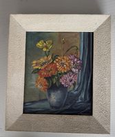 Vintage Ölbild Blumenstillleben signiert „Chamdion“ 