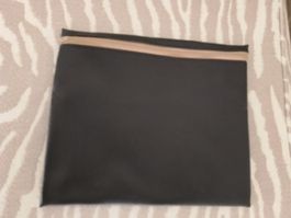 Kulturtasche schwarz mit Reissverschluss kunst Leder