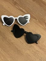Sonnenbrillen Herzform 2 Stk. Schwarz Weiss neu