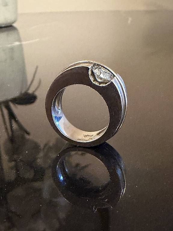 Anelli: Ancienne bague or blanc 750 et diamant – Usato da montreux venduto da Always-Good 1