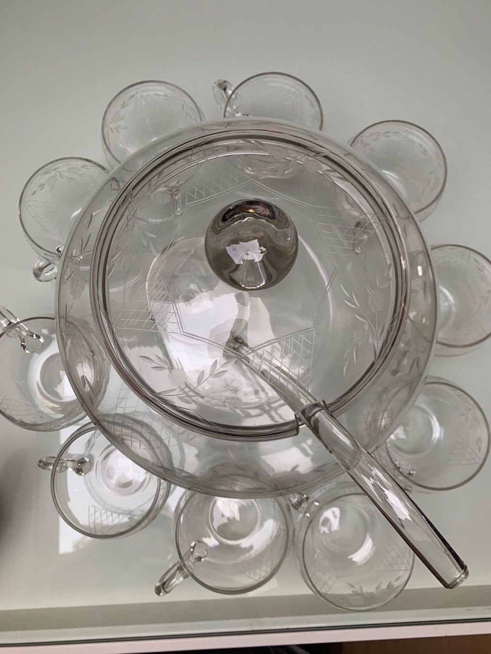 Bicchieri: Antik Crystal Party Punch Set &10 mugs. – Usato da Nuerensdorf venduto da gokden1336 1