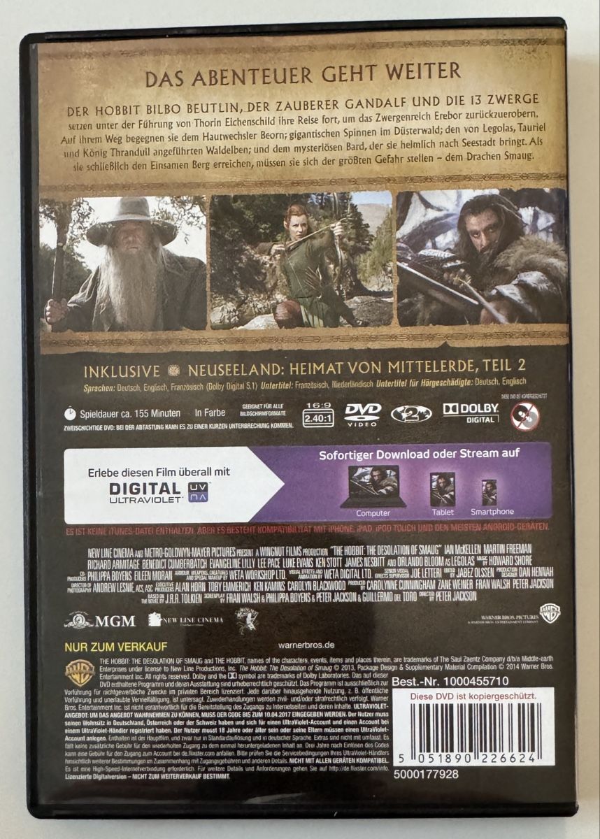 Tutti i DVDs: Der Hobbit - Smaugs Einöde – Usato da Luzern venduto da rodtegg01 1