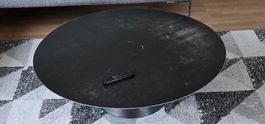 Round Black Coffee Table - Some Wear - Living Room Essential