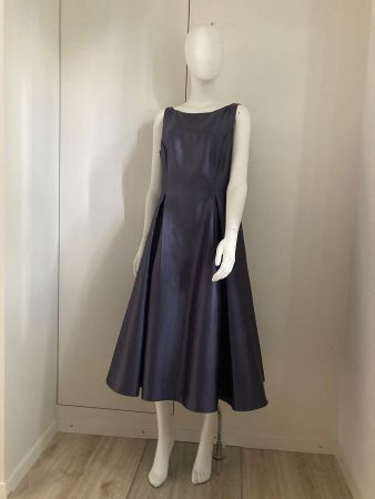 Elegantes Cocktailkleid in A-Linie, GRAU, Gr. 44