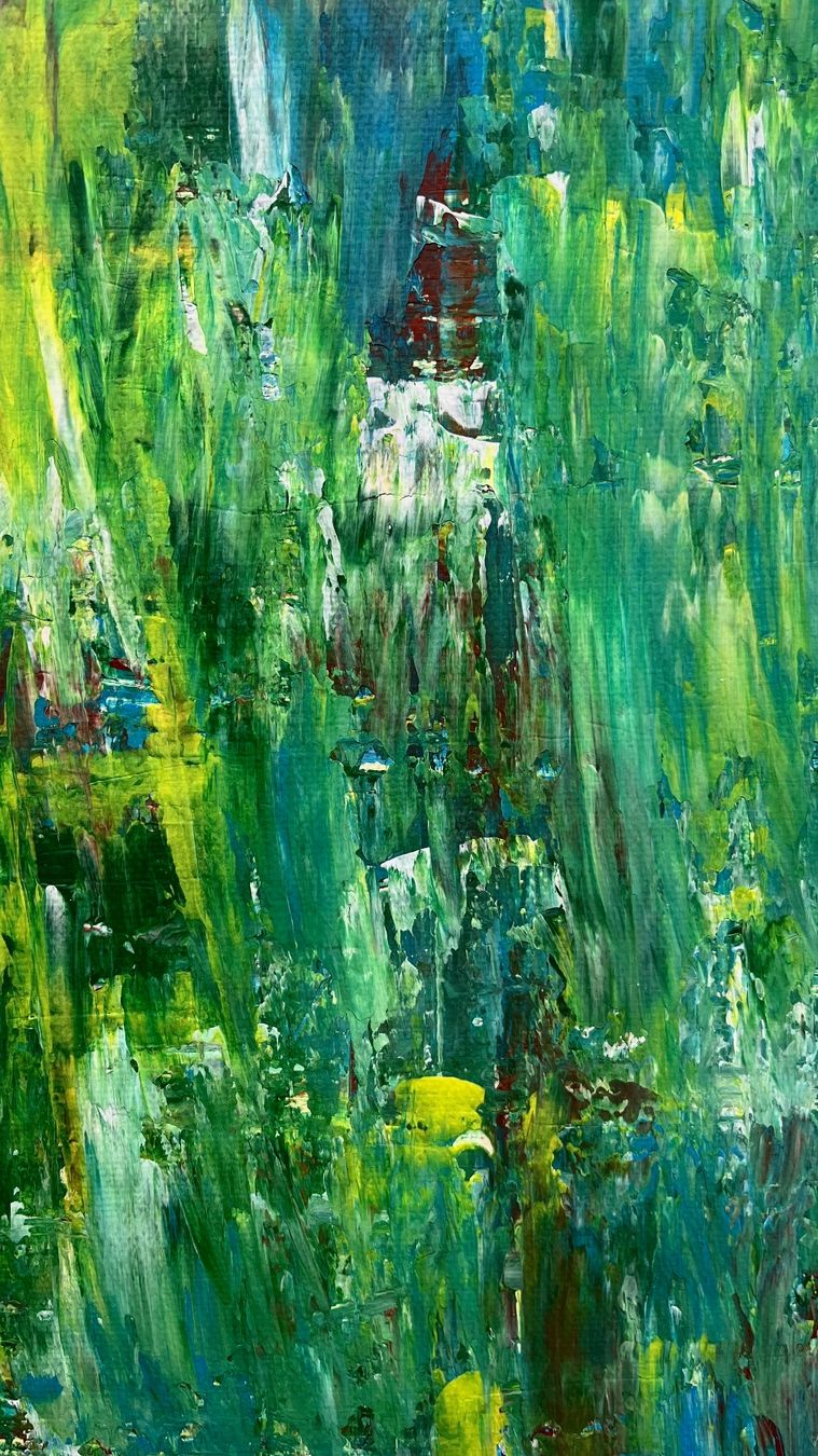 Gemälde: Gemälde abstrakt grünton 24x30 Einzelstück – Neu (gemäss Beschreibung) aus Hochdorf von Jasminurschel 1