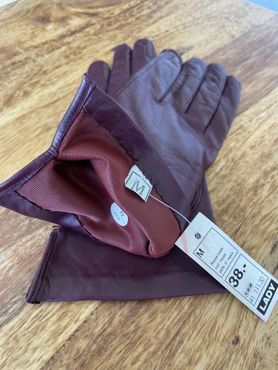 Gants & mitaines : Lederhandschuhe weinrot/aubergine  – Neuf avec emballage d'origine à Grenchen par M_ina 3
