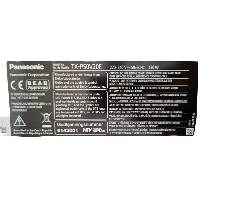 Panasonic Fernseher: PANASONIC TX-50V20E – Gebraucht aus Wil SG von Restwert_Wil 4