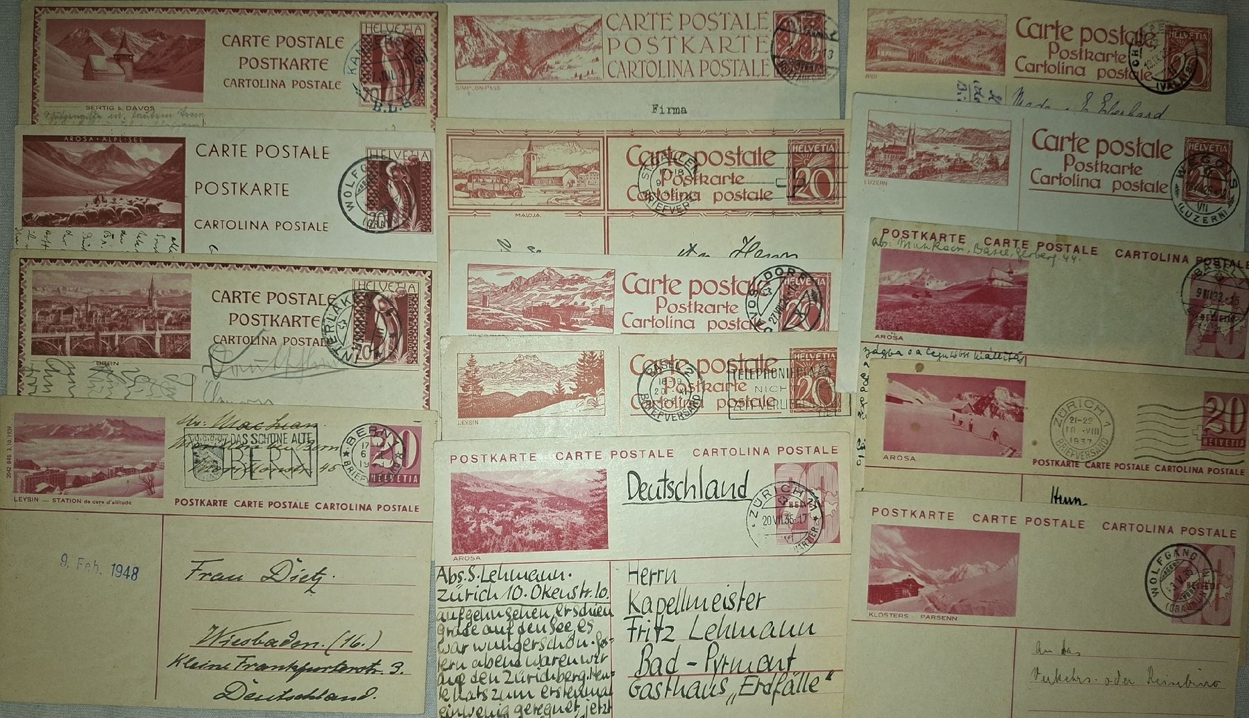 Tutti i francobolli: Bildpostkarten Lot 3 14Stk. – Usato da Balgach venduto da SIMEON27