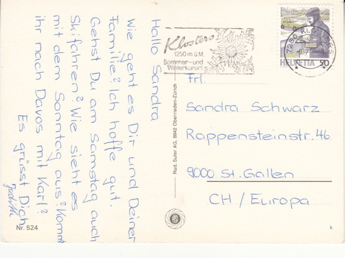 Cartoline postali: Humorkarte Skischule 1989 – Usato da Bürglen TG venduto da StampGraf 1
