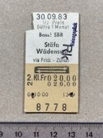 Basel SBB - Stäfa / Wädenswil, Stempel "Reisegepäck", 1983
