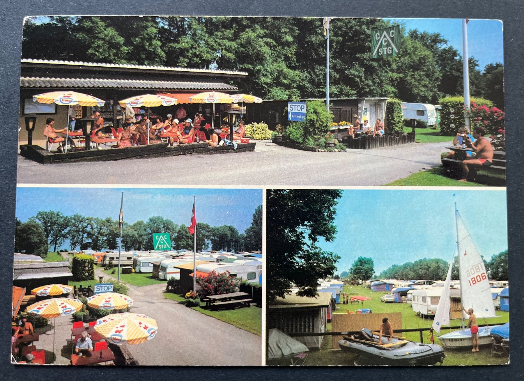 Cartoline postali: UTTWIL am Bodensee Camping Rosenau – Usato da Ostermundigen venduto da DaxKarten-75