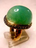 Ring mit Aventurin und Zirkonia Gr. 54