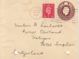 Grossbritannien Mi 199 auf Ganzsache 1939