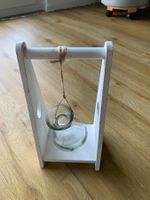 Hübsche Vase Glas im Holzrahmen