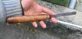 ANTIKER mit langem stiel STECHBEITEL länge 29cm "scharf"