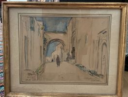 Louis de Meuron Aquarell Bild Zaghouan Mai 1934