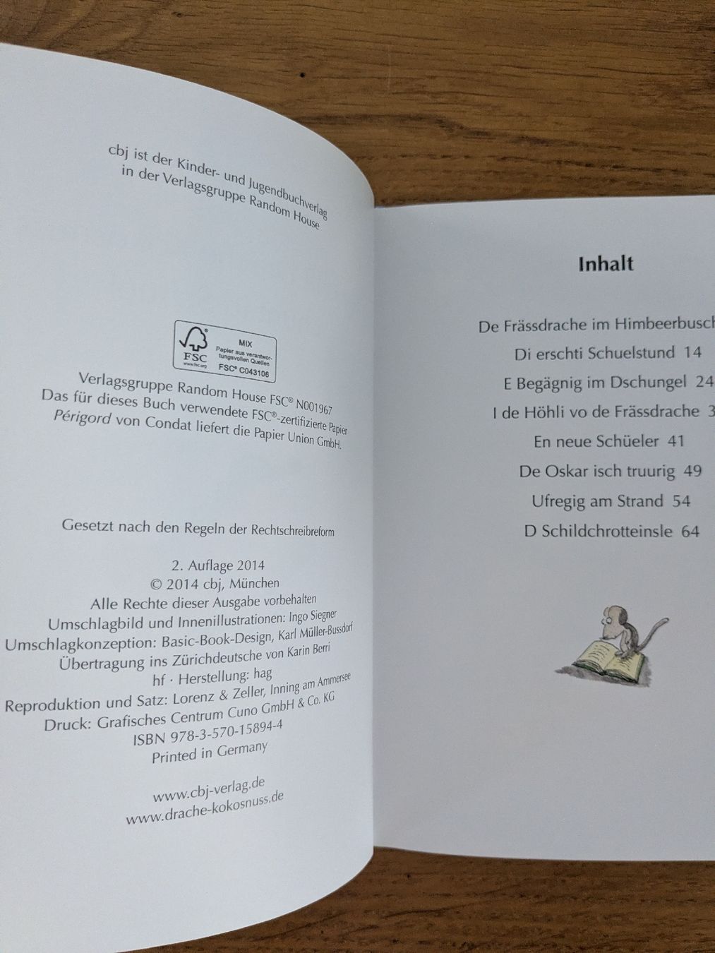 Libri: De chli Drache Kokosnuss chunt id Schuel – Usato da Wohlen AG venduto da merkur0300 2