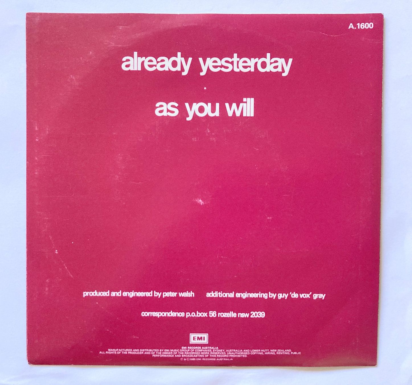 Dischi in vinile: THE CHURCH - ALREADY YESTERDAY – Usato da Bottens venduto da hotter-than-hell 1