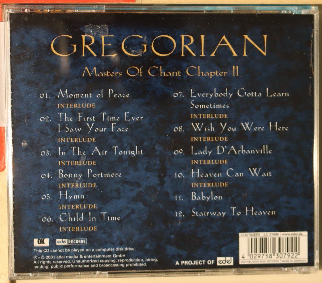 CDs: Gregorian – Masters Of Chant Chapter – Gebraucht aus Luzern von CONTENTI 2