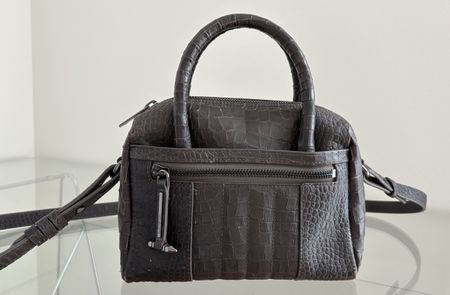 Allsaints Handtasche grau Leder crossbody Tasche