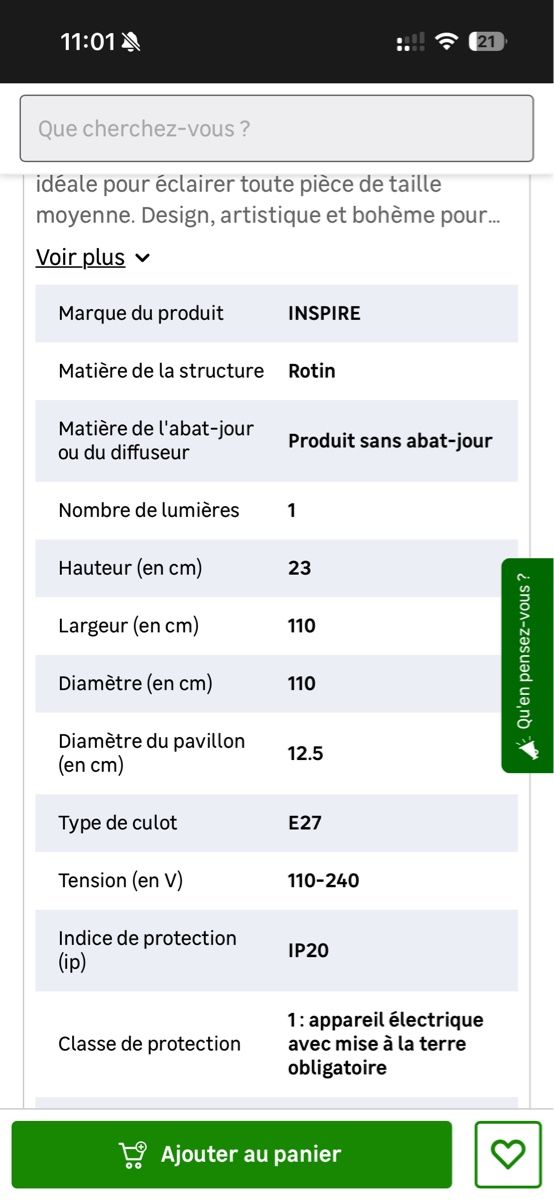 Lampes: Suspension rotin neuve – Neuf (Voir description) à Blonay par nic_8kgz 5