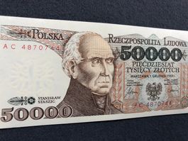 ***RAR*** - Warschau 1989 - Polen - 50000 Zlotych UNC