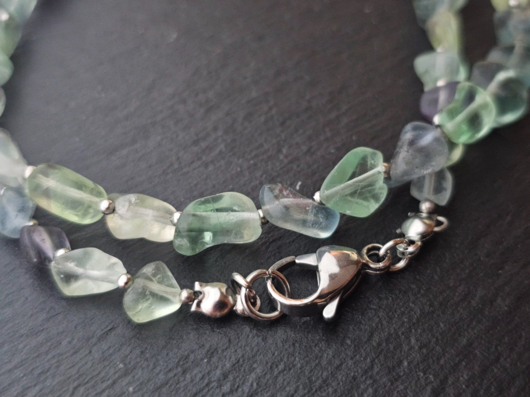 Catenine: Multi Fluorit Kette Edelstein Edelsteinkette – Nuovo (secondo la descrizione) da Riedt b. Erlen venduto da Gottestraene 1